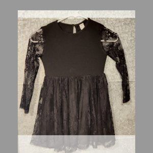 Shein Black Dress Top and Dress Lace Girls 7/9